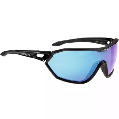 ALPINA S-WAY CM Sportbrille, black matt, blue mirror S3