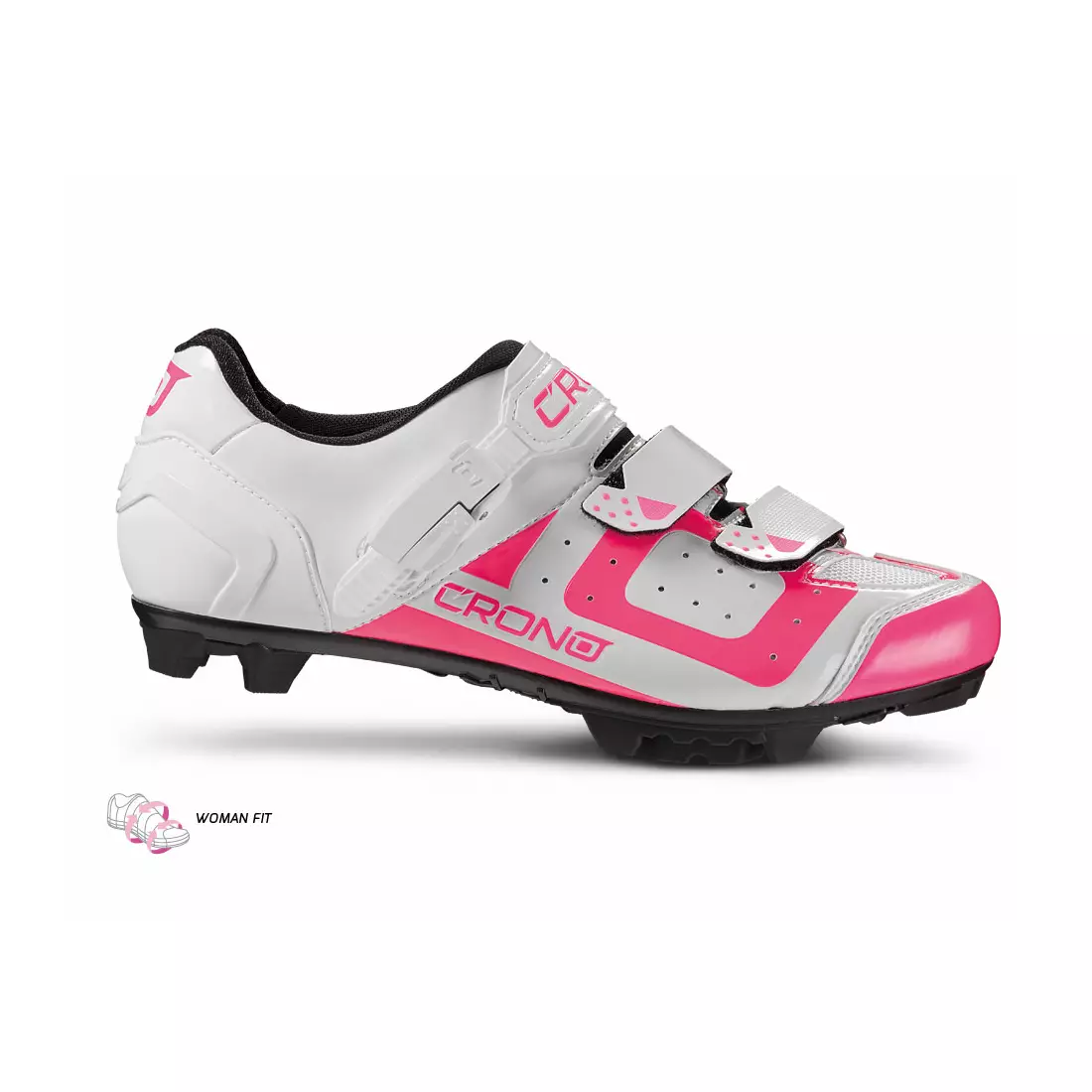 CRONO CX3 Damen-MTB-Fahrradschuhe aus Nylon, weiß und rosa
