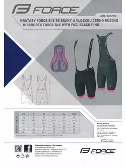 FORCE Radhose für Damen mit Hosenträgern B45 schwarz-rosa 900287