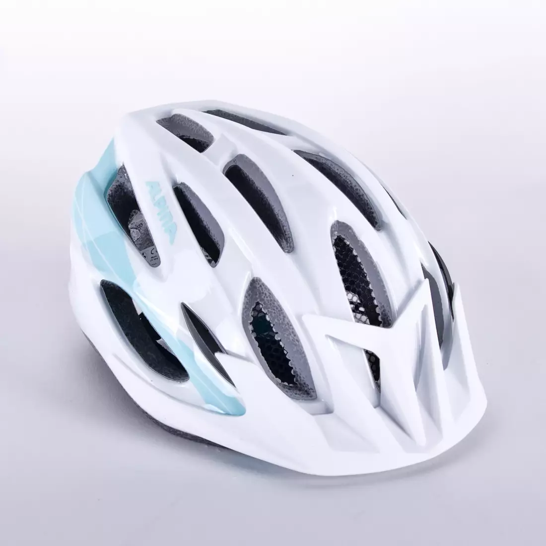 ALPINA Fahrradhelm MTB 17, weiß und hellblau