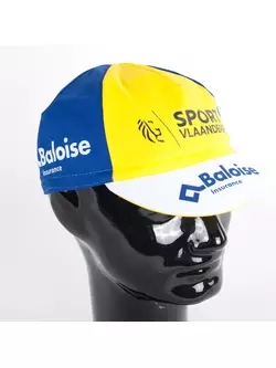 Apis Profi Radsportmütze SPORT vlaanderen Baloise Versicherung blau gelb weiß Schirm