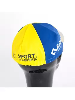 Apis Profi Radsportmütze SPORT vlaanderen Baloise Versicherung blau gelb weiß Schirm
