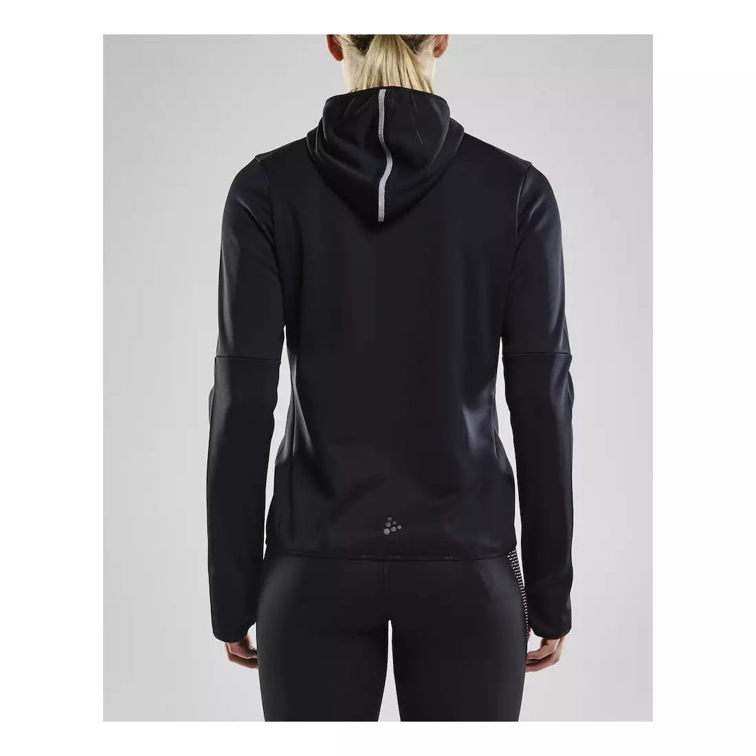 CRAFT EAZE warmes Sport-Sweatshirt für Damen mit Kapuze, schwarz 1906033-999000