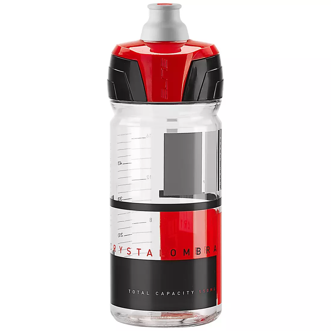 Elite Crystal Ombra Fahrradflasche Clear-Red Graphics 550ml EL0150121 SS19