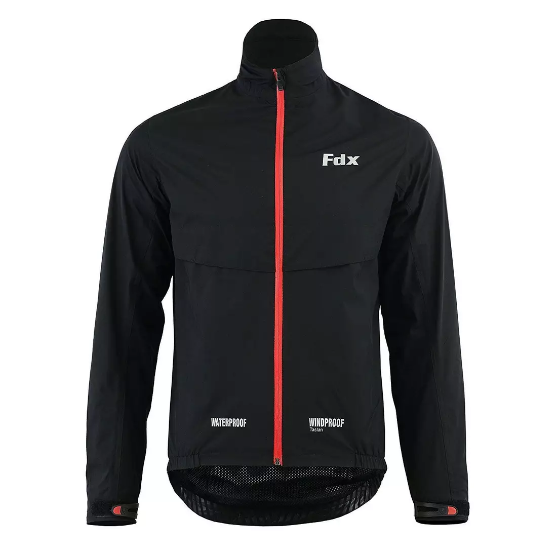FDX 1410 Fahrrad-Regenjacke für Herren, Schwarz Rot