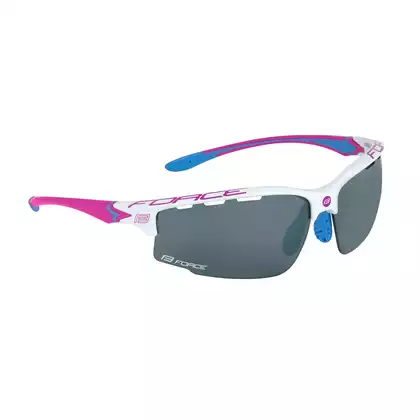 FORCE QUEEN Sportbrille für Damen mit Wechselgläsern, weiß und pink