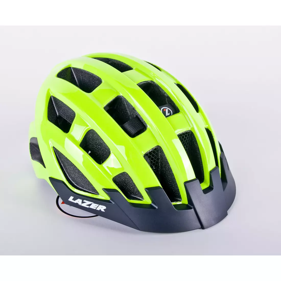 LAZER Compact DLX bicycle helmet LED insect screen red fluor yellow gloss