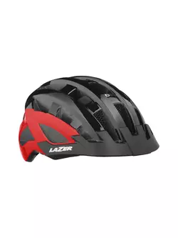 LAZER Compact DLX bike helmet LED insect screen red black gloss