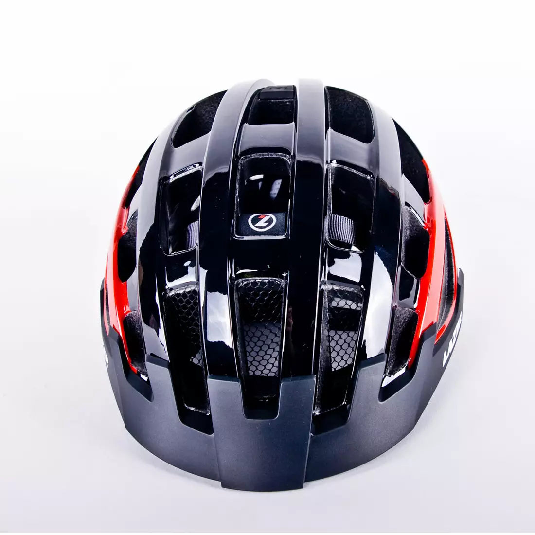 LAZER Compact DLX bike helmet LED insect screen red black gloss