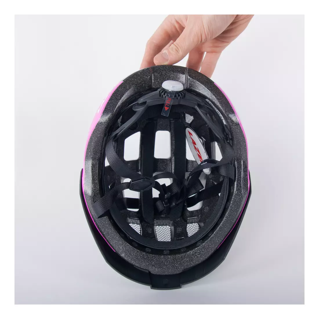 LAZER Damen-Fahrradhelm Petit DLX Mesh + LED Schwarz und Pink