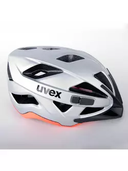 UVEX Active CC Fahrradhelm, silber-orange matt