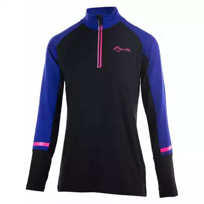 Rogelli COSMIC Damen-Laufshirt Langarm schwarz-blau rosa 840.666