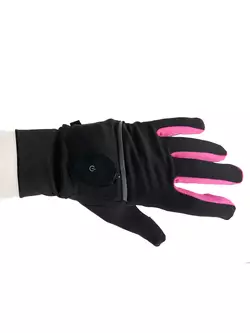 VIKING Winterhandschuhe, LED, Abdeckung, VERMONT140/20/0011/42 rosa-schwarz