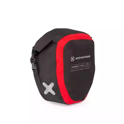 EXTRAWHEEL universelle Fahrradtaschen rambler black/red 2x12,5L polyester E0078