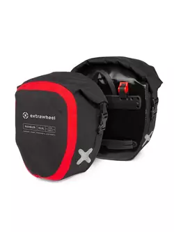EXTRAWHEEL universelle Fahrradtaschen rambler black/red 2x12,5L premium cordura E0047