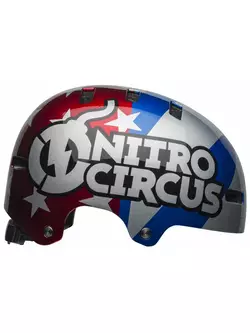 BELL LOCAL bmx-Helm  nitro circus gloss silver blue red