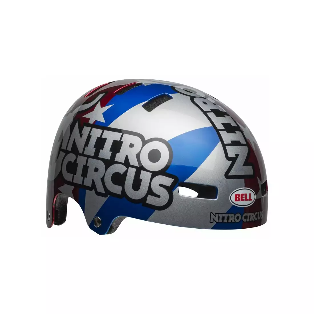 BELL LOCAL bmx-Helm  nitro circus gloss silver blue red