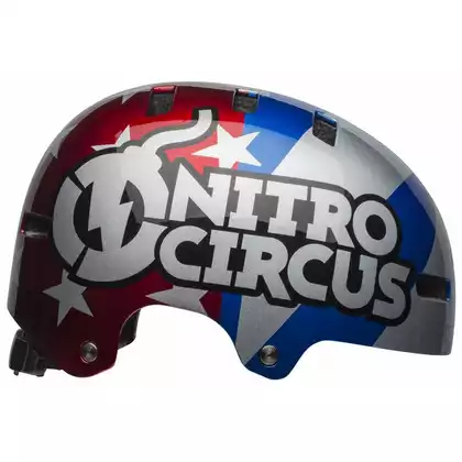 BELL LOCAL bmx-Helm  nitro circus gloss silver blue red 
