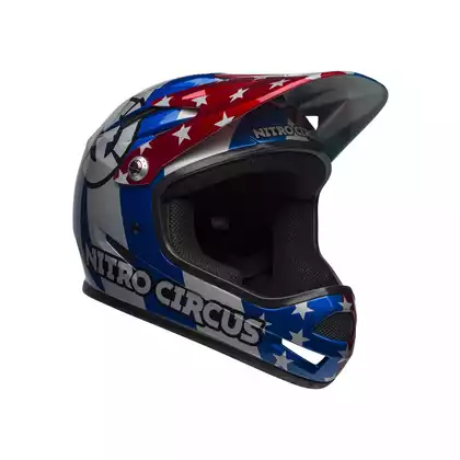 Fahrradhelm full face BELL SANCTION nitro circus gloss silver blue red 