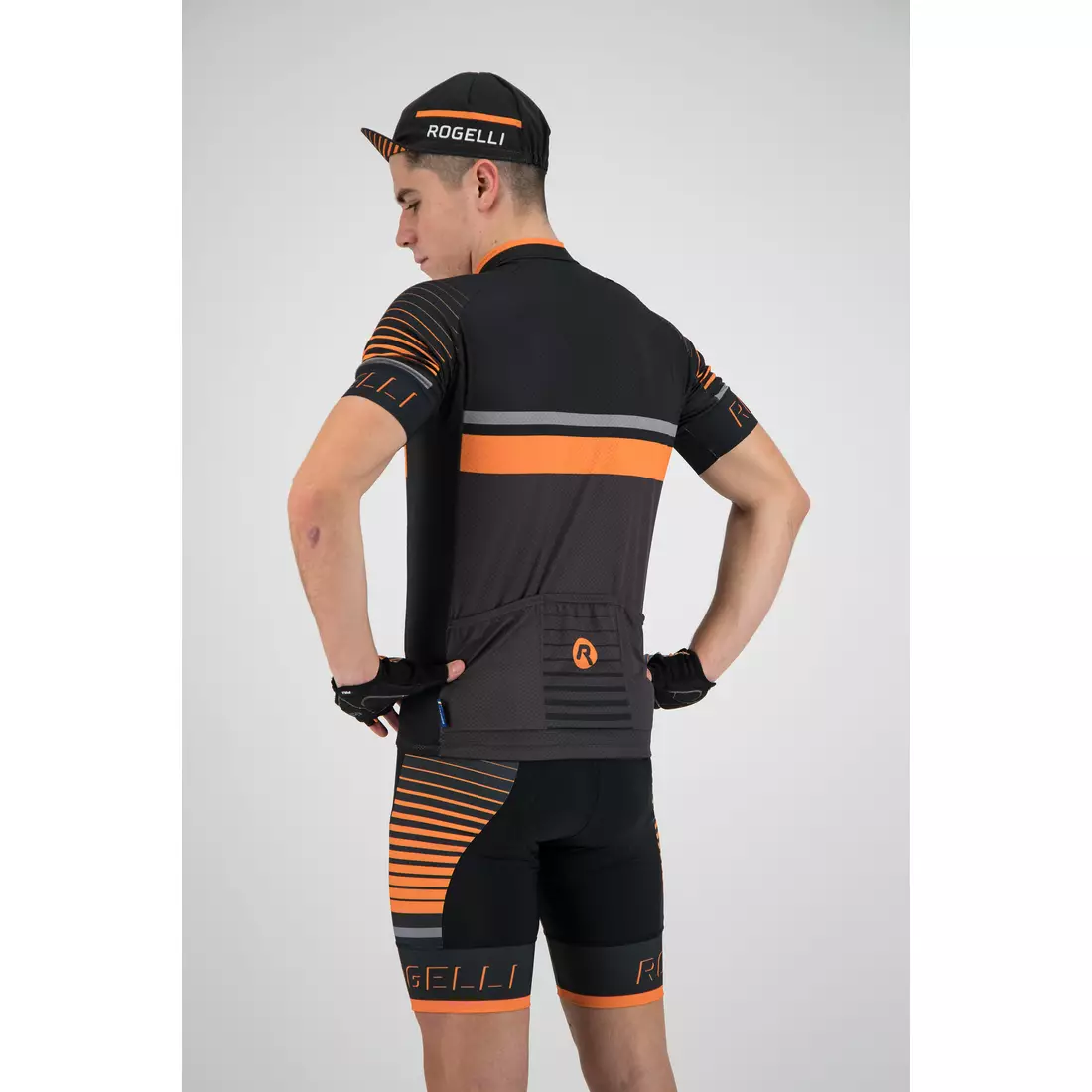 Rogelli HERO 001.264 Herren Fahrradtrikot Grau/Schwarz/Orange