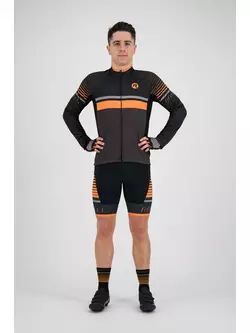 Rogelli HERO 001.268 Herren Fahrradtrikot Langarm Grau/ Schwarz/ Orange