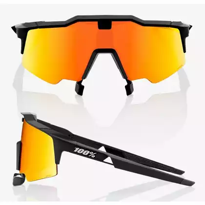 100% Sportbrille speedcraft air soft tact black HiPER red multilayer mirror lens + clear lens STO-61004-100-43