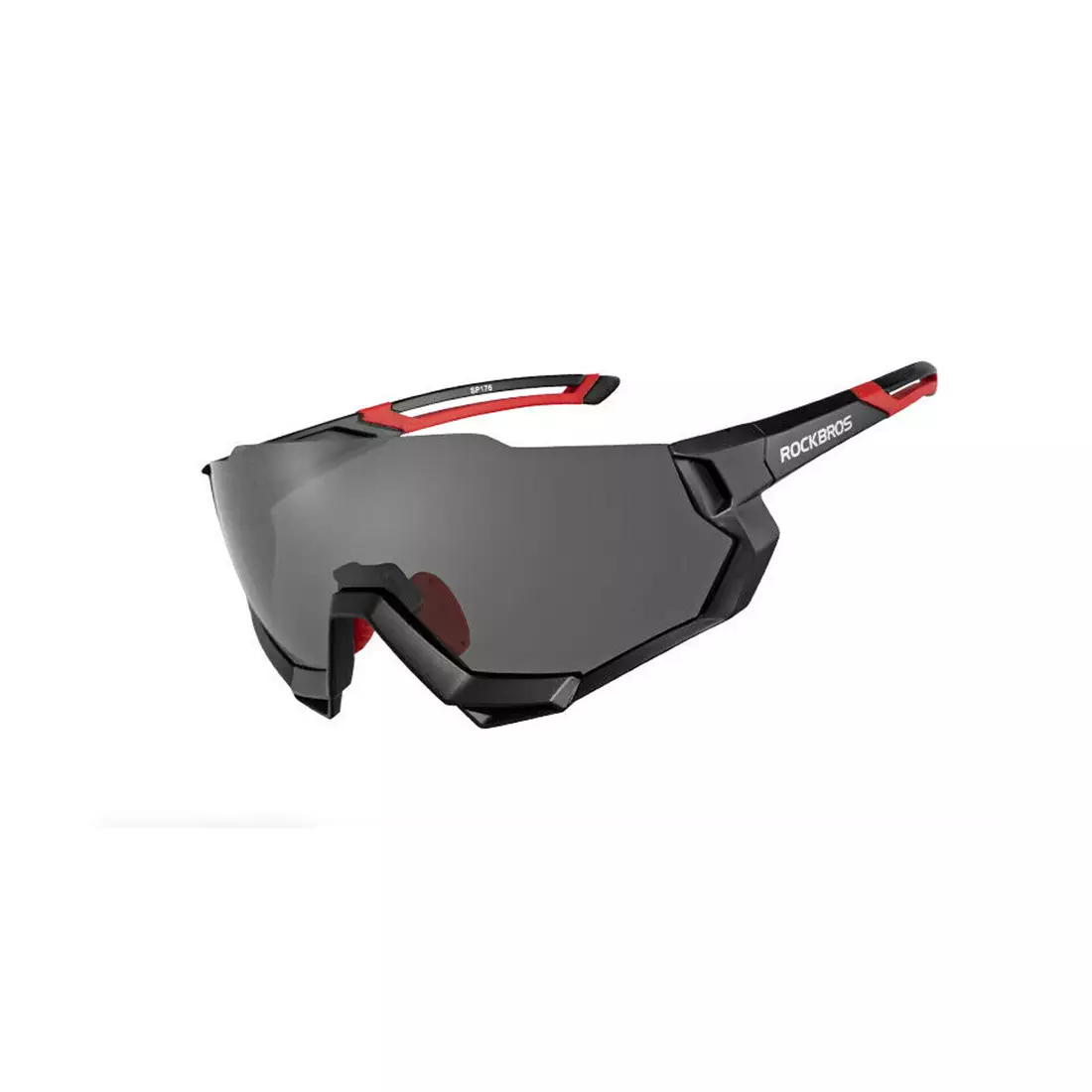 Rockbros 10131 Fahrrad-/Sportbrille mit polarisierten 5 Wechselgläsern schwarz