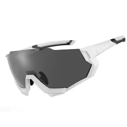 Rockbros 10132 Fahrrad-/Sportbrille mit polarisierten 5 Wechselgläsern weiß