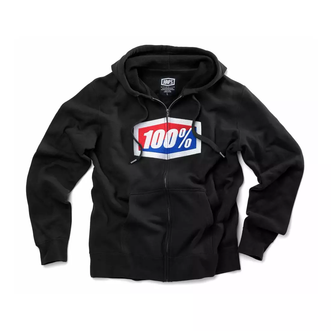 100% Herren Sport Sweatshirt official hooded zip black STO-36005-001-10