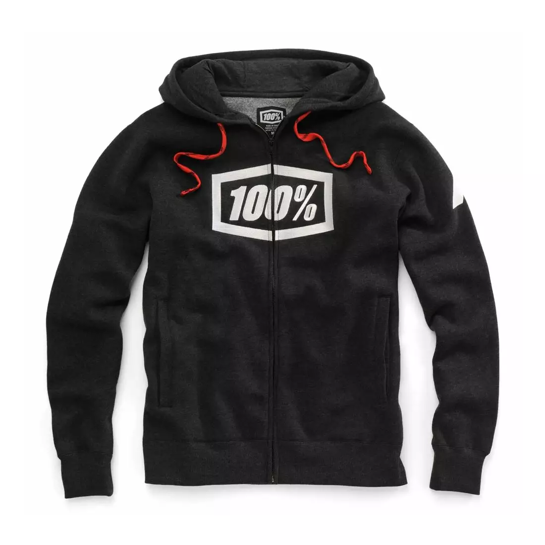 100% Herren Sport Sweatshirt syndicate hooded zip black heather white STO-36017-181-10