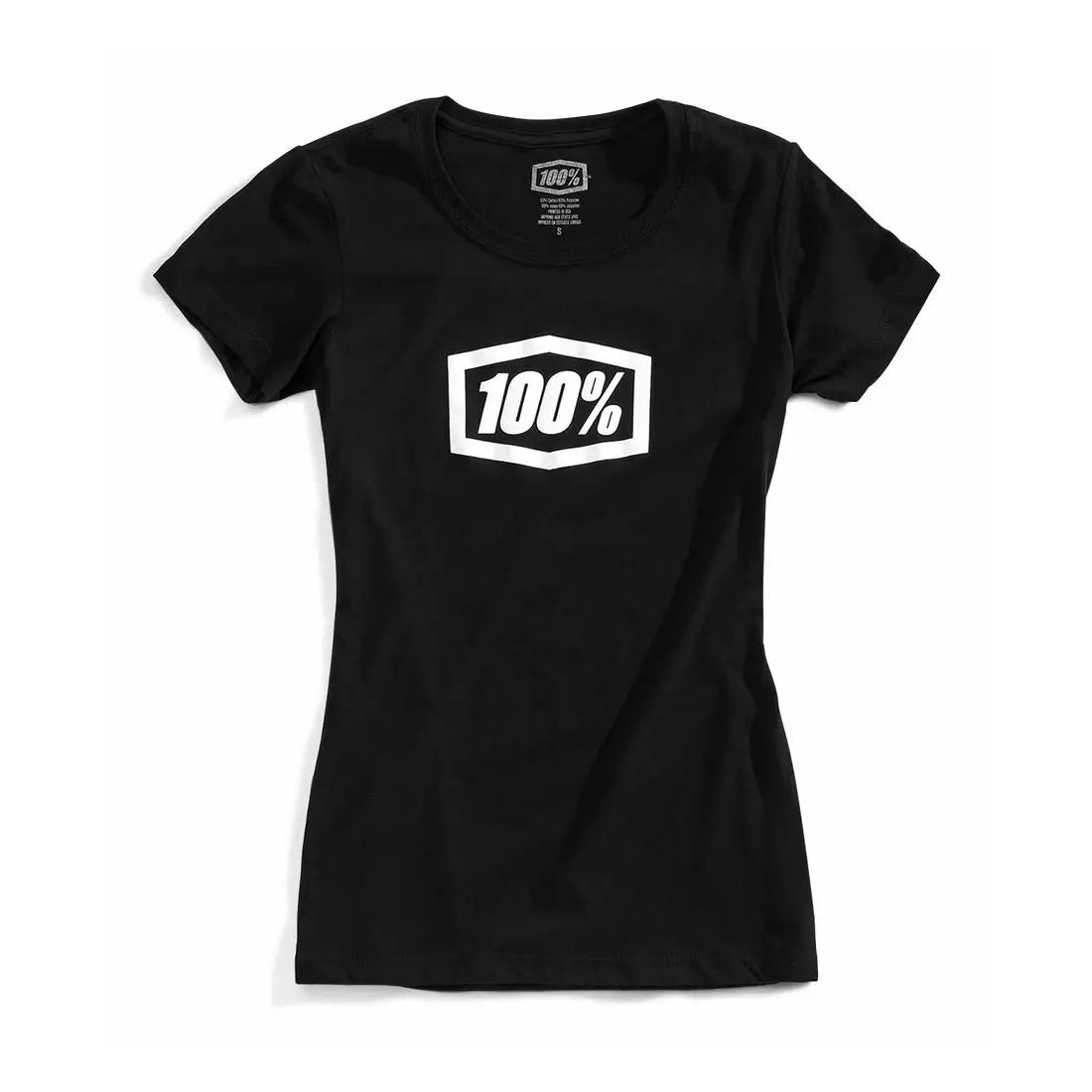 100% Kurzärmeliges Damen-T-Shirt essential black STO-28016-001-10
