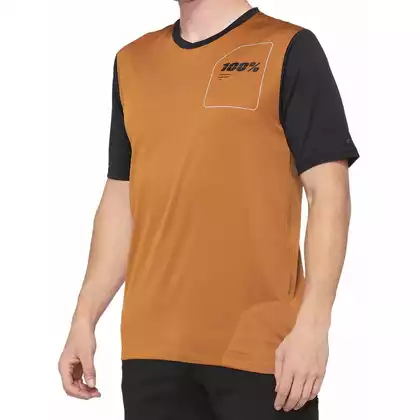 Koszulka męska 100% RIDECAMP Jersey krótki rękaw terracotta black roz. S (NEW) STO-41401-323-10