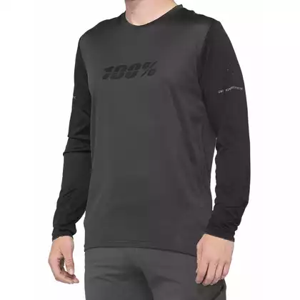 Koszulka męska 100% RIDECAMP Long Sleeve Jersey długi rękaw black charcoal roz. S (NEW) STO-41402-181-10