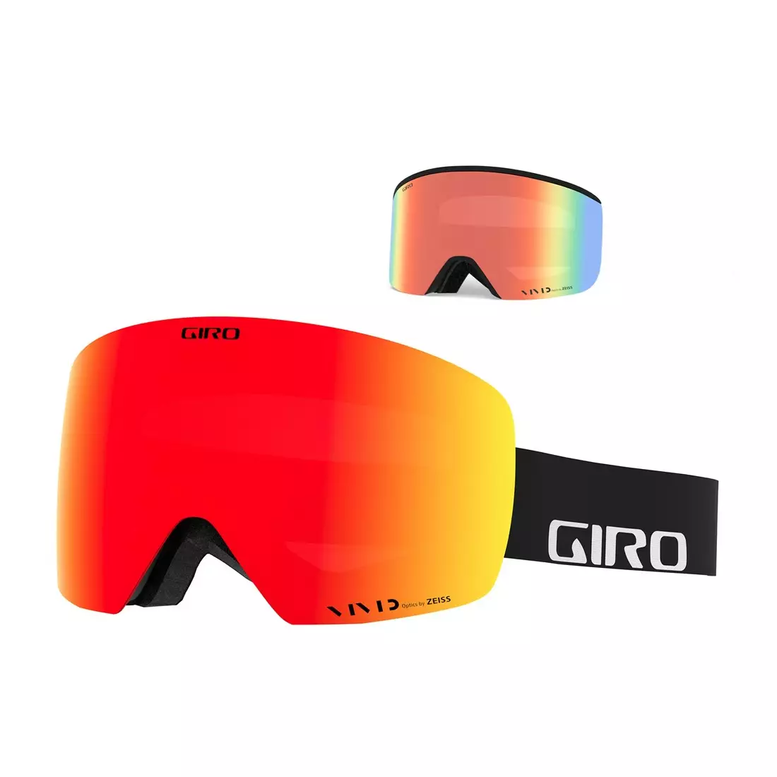 GIRO Winter-Ski-/Snowboardbrille mit konturschwarzem Schriftzug (VIVID-Carl Zeiss VIVID EMBER 36 % S2 + VIVID-Carl Zeiss INFRARED 58 % S1) GR-7119482