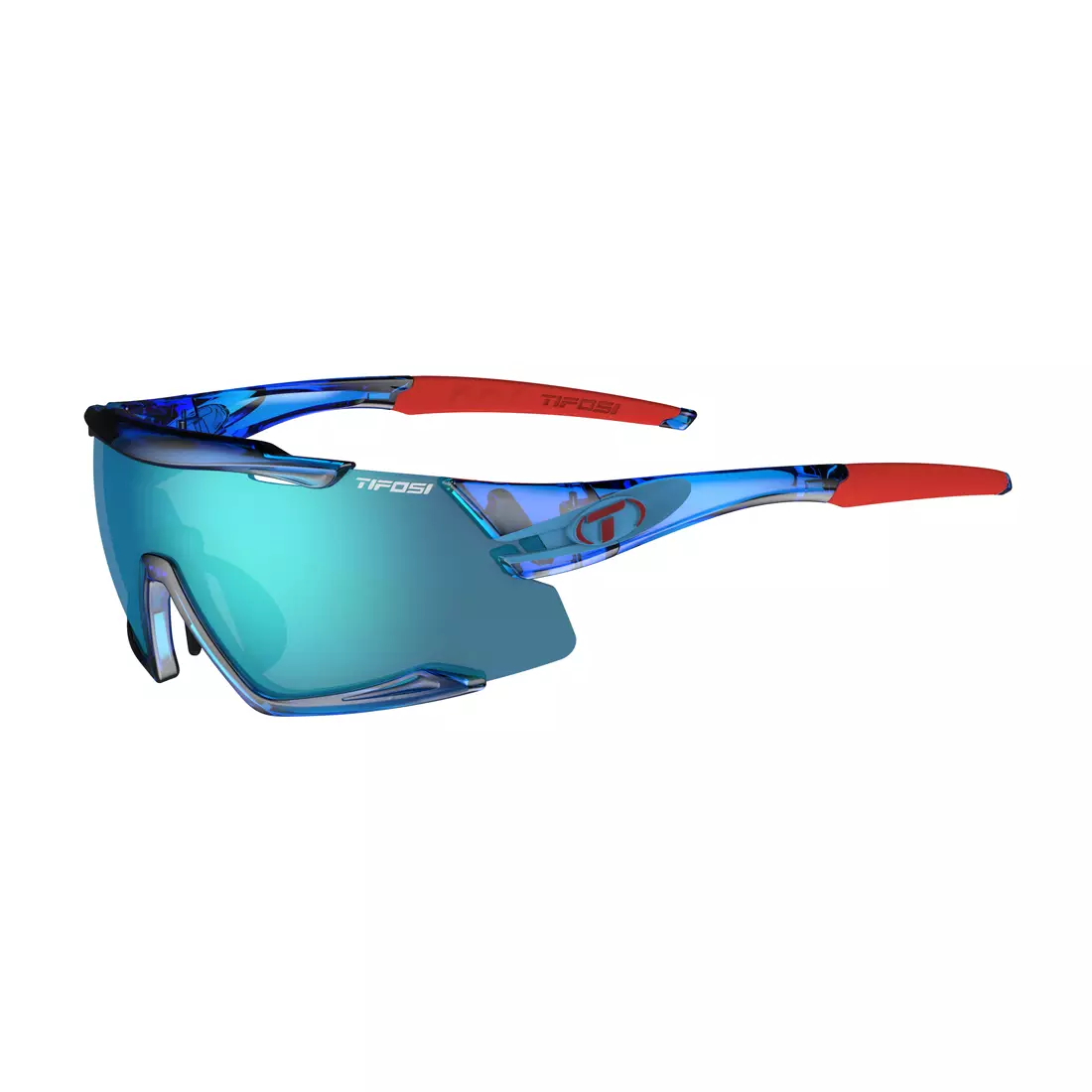 TIFOSI Sportbrillen mit austauschbaren Gläsern aethon clarion crystal blue (Clarion Blue, AC Red, Clear) TFI-1580106122