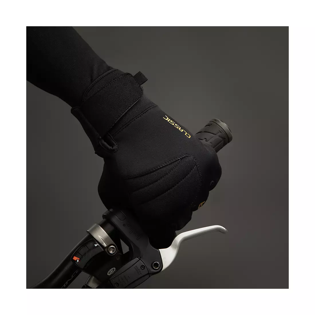 CHIBA CLASSIC warm winter bicycle gloves, black/gold