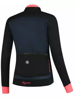 ROGELLI CONTENTA Damen Leichte Winter-Fahrradjacke, dunkelblau-schwarz-rosa