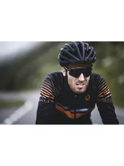 ROGELLI HERO Übergangs-Softshell-Fahrradjacke für Männer, schwarz orange