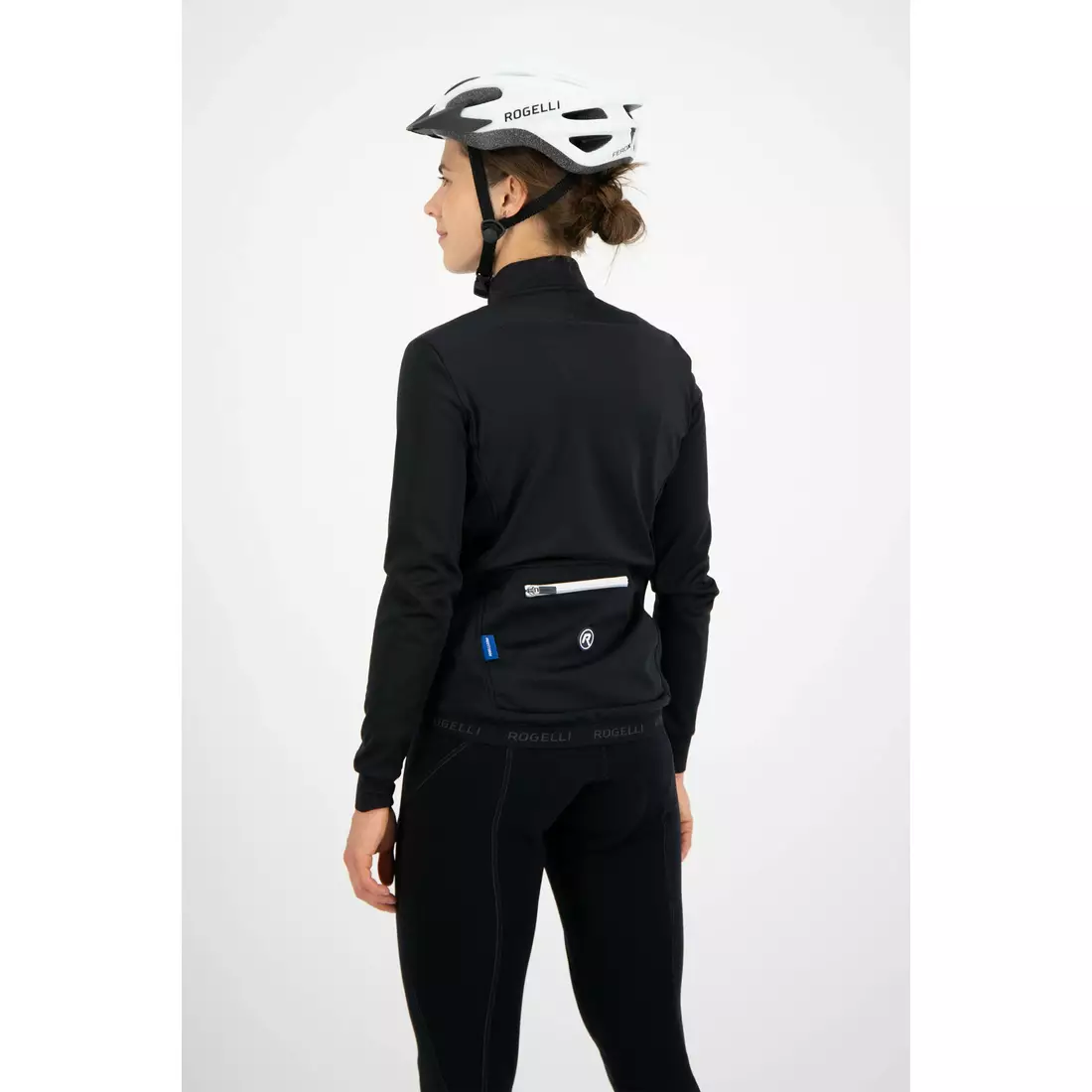 ROGELLI PESARA Damen Winter-Fahrradjacke mit windschutz softshell, schwarz-weiss