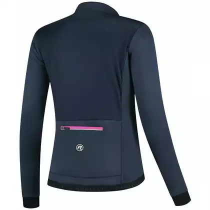 ROGELLI PESARA Damen Winter-Fahrradjacke softshell, dunkelblau-rosa