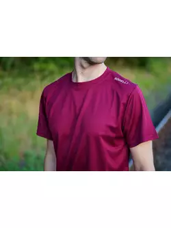 ROGELLI RUN PROMOTION Herren-Sporthemd mit kurzen Ärmeln, Rotwein