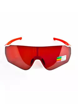 Rockbros 10162 Fahrrad Sportbrille mit polarisiertem weiss-rot