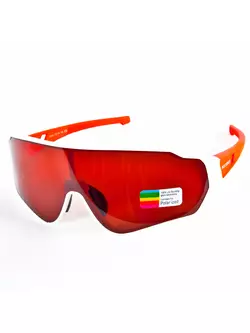Rockbros 10162 Fahrrad Sportbrille mit polarisiertem weiss-rot