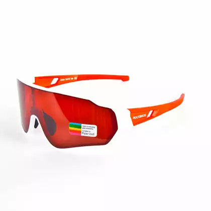 Rockbros 10162 Fahrrad / Sportbrille mit polarisiertem weiss-rot