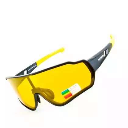 Rockbros 10164 Fahrrad / Sportbrille mit polarisiertem schwarz-gelb
