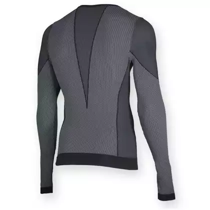 Rogelli CHASE Herren-Unterwäsche, langärmeliges Thermo-Shirt, schwarz
