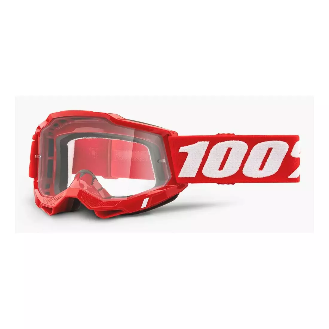 100% Fahrradbrille ACCURI 2 (transparentes Anti-Fog Glas, LT 88%-92%) red STO-50221-101-03