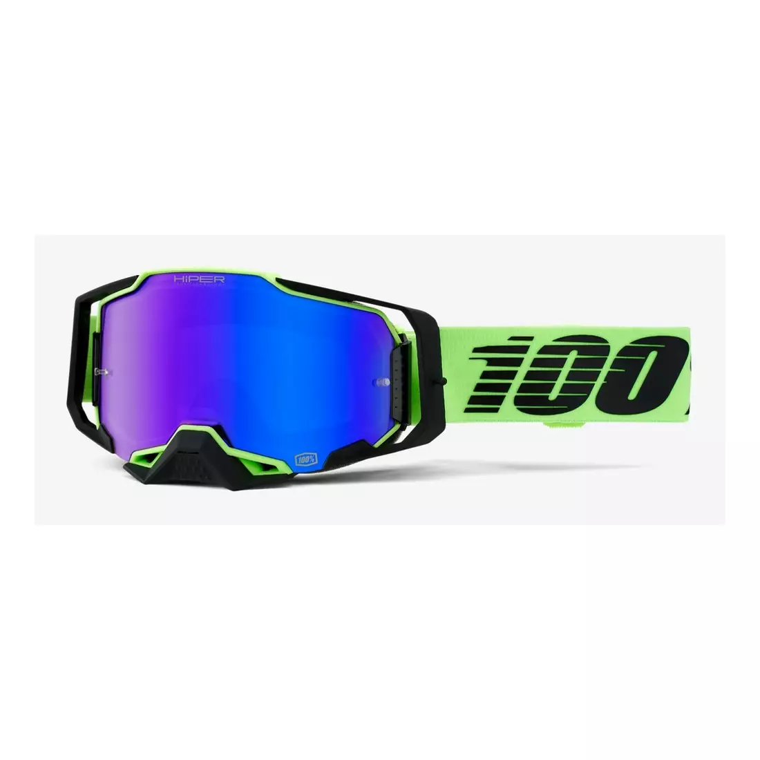 100% Fahrradbrille ARMEGA (blaues Spiegelglas HiPER Anti-Fog, LT 53%+/-5%) uruma STO-50721-407-01