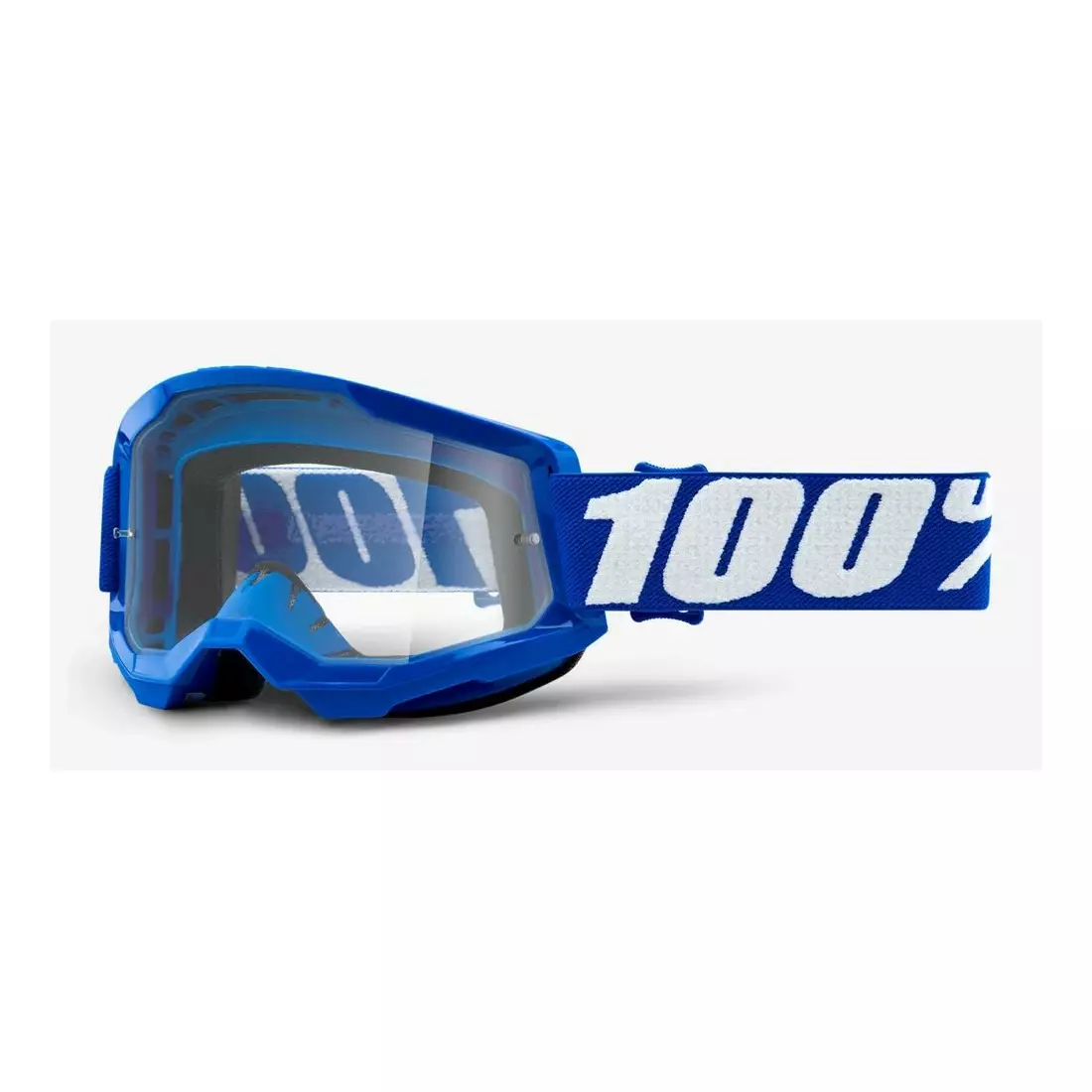 100% Fahrradbrille STRATA 2 (transparentes Anti-Fog Glas, LT 88%-92%) blue STO-50421-101-02