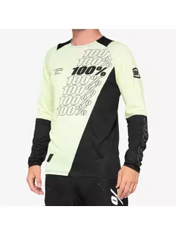 100% Herren Fahrradhemd mit langen Ärmeln R-CORE lime black